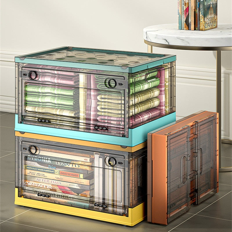 1 Folding Storage box Clear Plastic Storage Cabinet with lid