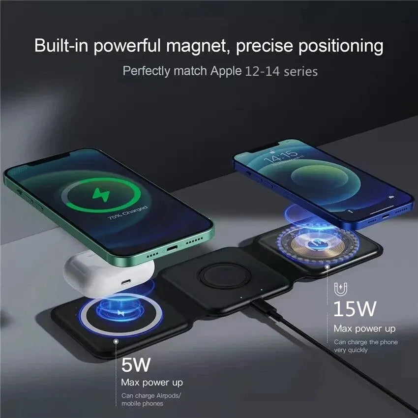 3 In 1 Magnetic Wireless Charger Pad Stand