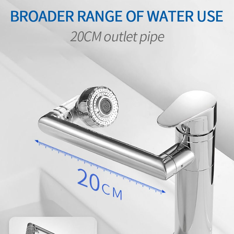 1080° Swivel Bathroom Sink Faucet Mixer Deck Mounted Splash Proof Water Tap Shower Head Aerators Plumbing Tapware For Bathroom