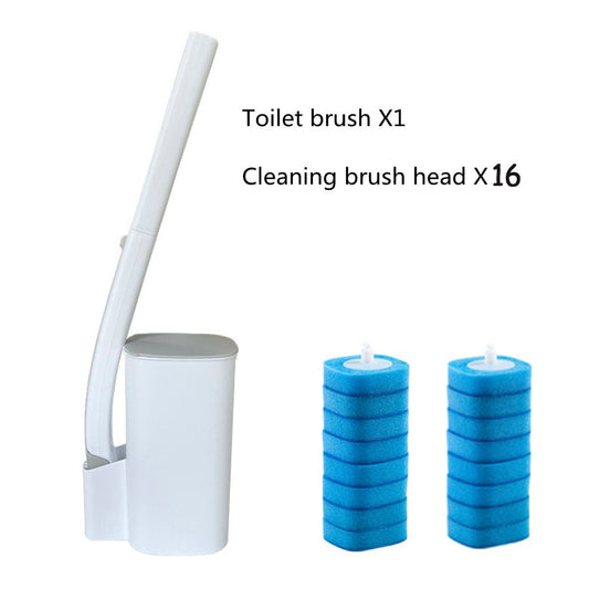 Disposable toilet brush cleaner with long handle